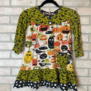 Jelly the Pug Dress  Halloween Pumpkin Ruffle Dress 6X
